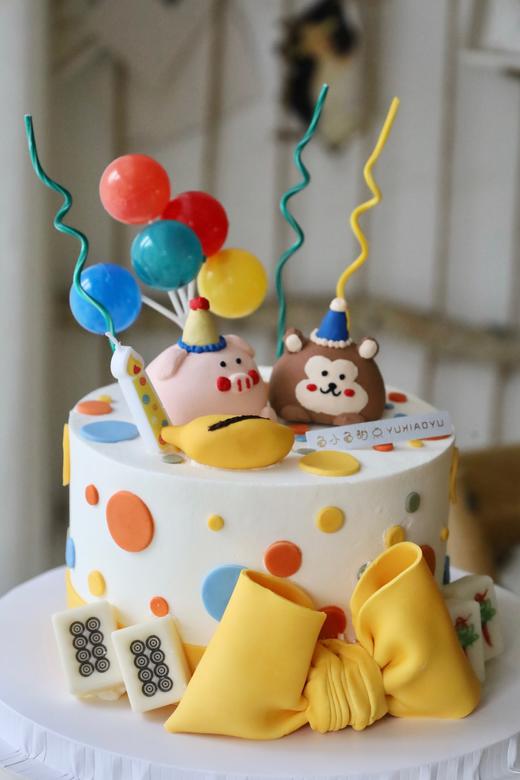 可爱猪可爱猴（麻将蝴蝶结） 商品图3