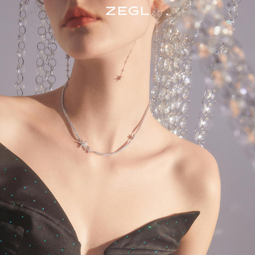 ZEGL设计师雪花项链女生轻奢小众高级设计感2022年新款锁骨链配饰 商品图6