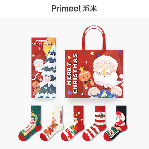 圣诞节情侣袜子5双装 潮流primeet原创设计 商品图0