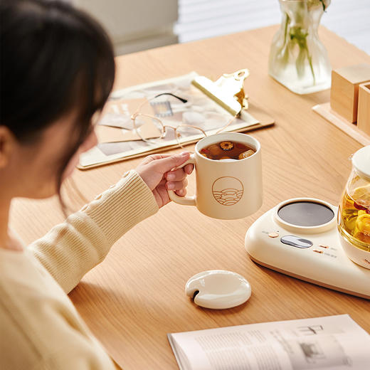 【小程序】小熊养生壶 YSH-D08D3 米黄色 壶盖+玻璃壶身+底座+陶瓷杯 商品图5