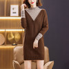 SD-15-89780 中长款针织假两件毛衣女秋冬配大衣的毛衣裙加厚半高领打底衫内搭 商品缩略图7