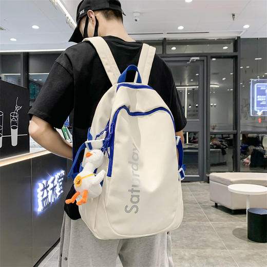 【大容量双肩包】书包女ins韩版初高中学生森系撞色背包大学生情侣双肩包日系潮。ry 商品图3