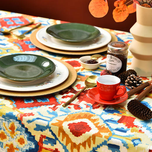 维米尔的阳光系列长方形桌布节日氛围棉质桌布 商品图1