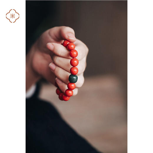 米马饰物  九口凉山料天然无染色柿子红满肉赤玉手串 商品图0