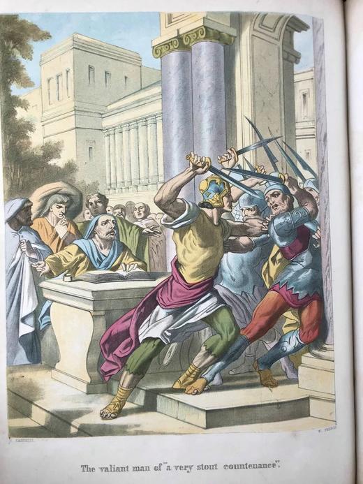 约19世纪后期 班扬《天路历程》 数十幅彩色与大量黑白插图 真皮精装大16开 商品图5