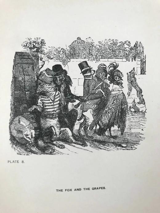 约20世纪早期 寓言故事集 格兰维尔23幅经典插图 漆布精装大32开 商品图13