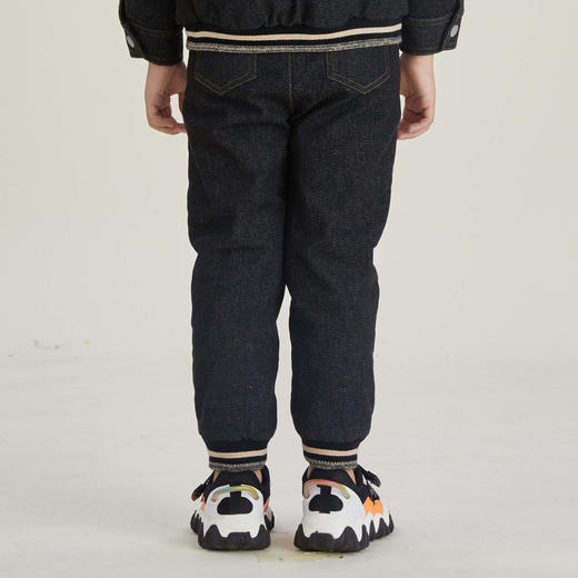 谜底童装22冬季新款洗水工艺牛仔裤大口袋简洁黑色长裤B1DKK0604 商品图2