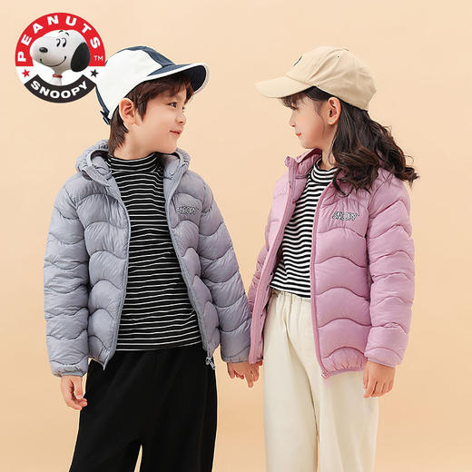 JX-外套 史努比儿童棉衣轻薄款2022新款秋冬装男女童连帽短款轻薄休闲外套 商品图0