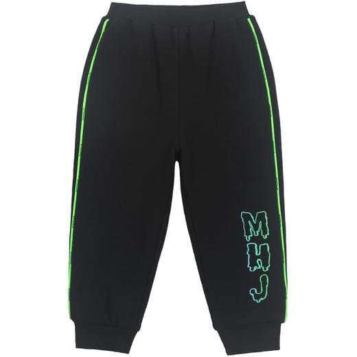 马拉丁潮牌漫画家童装儿童裤子冬侧边荧光撞色嵌条针织不倒绒卫裤 商品图4