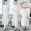 新款禅意加绒加厚手绘棉麻茶服 XY-7098# 商品缩略图0