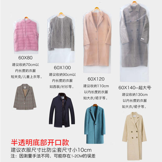 衣服防尘罩 挂衣袋透明大衣防尘袋 衣罩 装衣物冬季外套服收纳防尘套袋子hsn07 商品图7