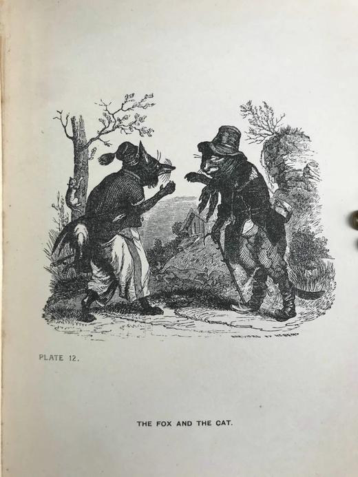 约20世纪早期 寓言故事集 格兰维尔23幅经典插图 漆布精装大32开 商品图8