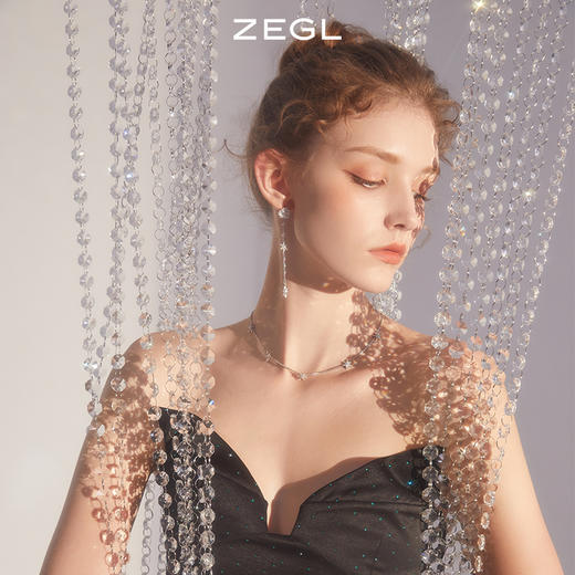 ZEGL设计师雪花流苏耳环女小众设计感高级长款耳钉银针秋冬耳饰品 商品图1