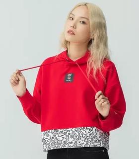 Lee女装2021春夏新款KEITH HARING联名红色连帽卫衣L43610CUH9CG