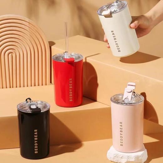 杯具熊咖啡随手杯吸管保温杯BJX-20 商品图1