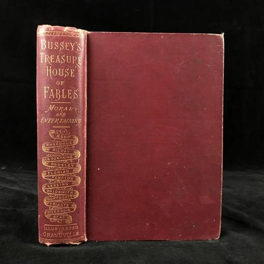 约20世纪早期 寓言故事集 格兰维尔23幅经典插图 漆布精装大32开 商品图0