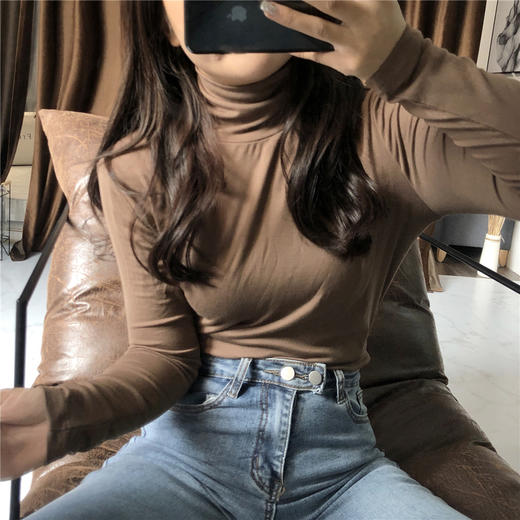 <曾小咸推荐>长袖t恤上衣潮内搭堆堆领 商品图5