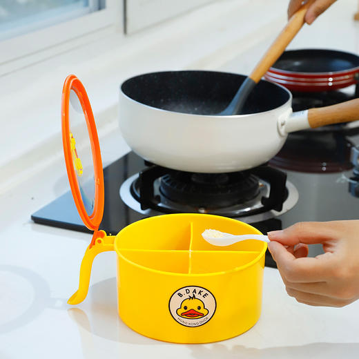 「一盒四格！一勺一格」黄鸭款四格一体调味盒 厨房PP收纳盒味精家用佐料盐罐糖调料瓶用品 商品图1