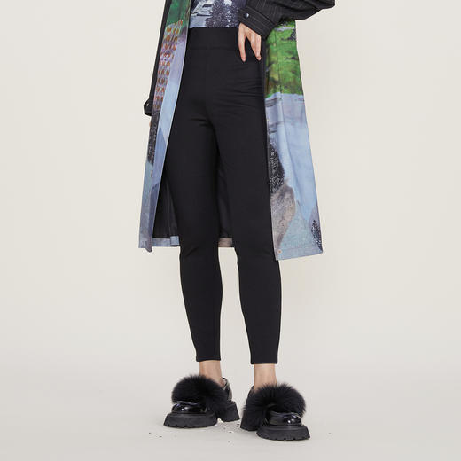 谜底2022冬季新款紧身铅笔裤女百搭修身高腰显瘦九分裤224MK1617 商品图1