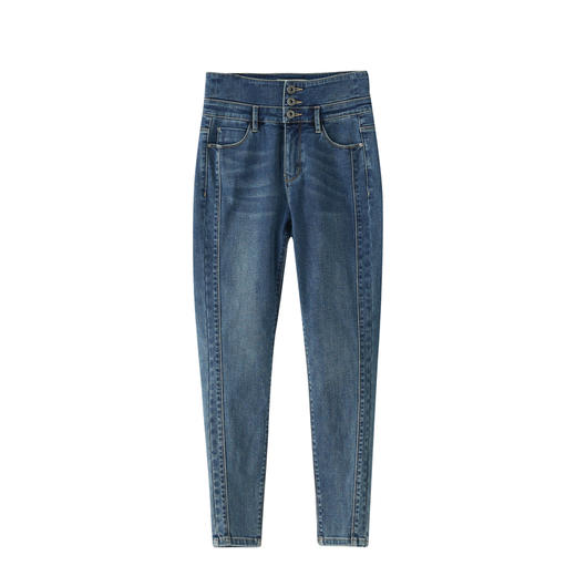 谜底2022冬季新款紧身铅笔裤女时尚百搭小脚九分牛仔裤224MK1625 商品图4