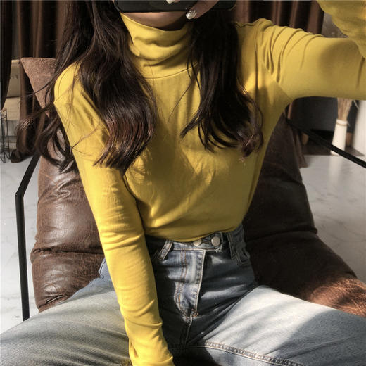 <曾小咸推荐>长袖t恤上衣潮内搭堆堆领 商品图6