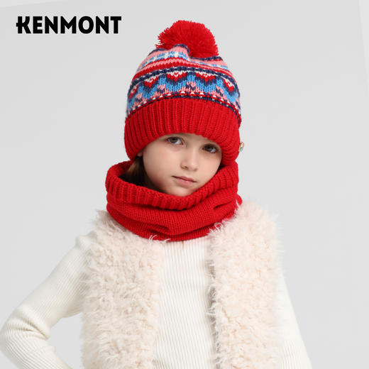 KENMONT卡蒙KM-4588/KM-4591  女童加厚保暖超值两件套，下单送价值138元手套，多买多送 商品图0