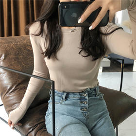 <曾小咸推荐>长袖t恤上衣潮内搭堆堆领