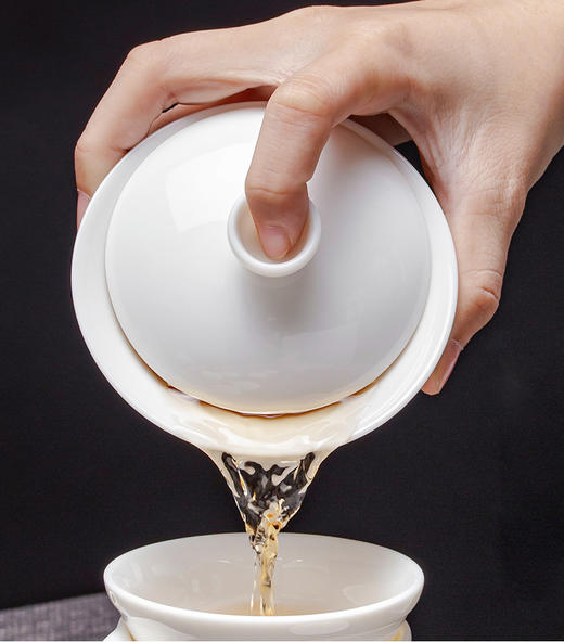 墨君茯茶 羊脂玉白瓷茶具套装 功夫茶杯 商品图6