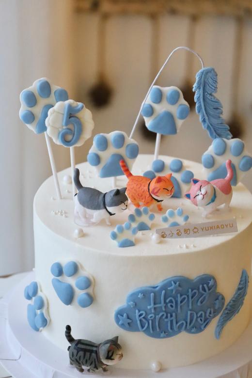 可爱蓝色系小猫蛋糕（小猫随机） 商品图2