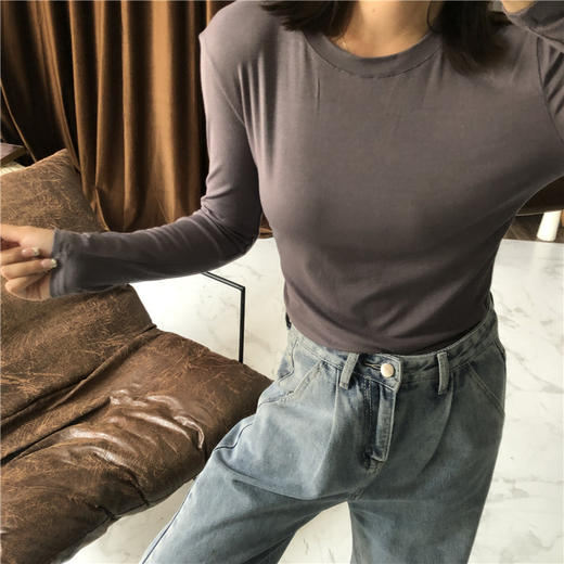 <曾小咸推荐>长袖t恤上衣潮内搭堆堆领 商品图2