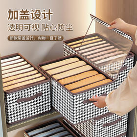 【透明防尘收纳盒2个装】大容量升级PP板衣服收纳盒 内衣裤收纳筐家用宿舍衣柜收纳分格盒