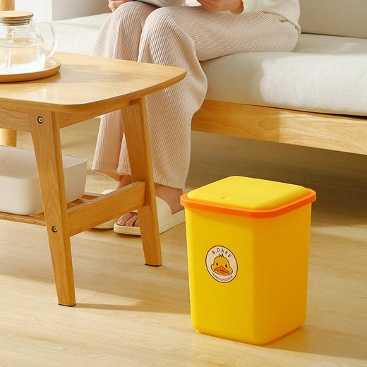 「一键弹盖！大容量」黄鸭款垃圾桶 浴室厨房卫生间卧室客厅居家日用收纳整理压圈垃圾桶 商品图1