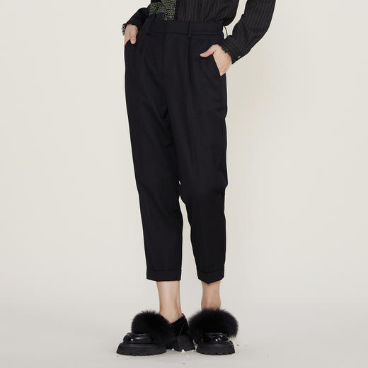 谜底2022冬季新款萝卜裤九分裤女百搭休闲裤宽松遮肉224MK1751 商品图1