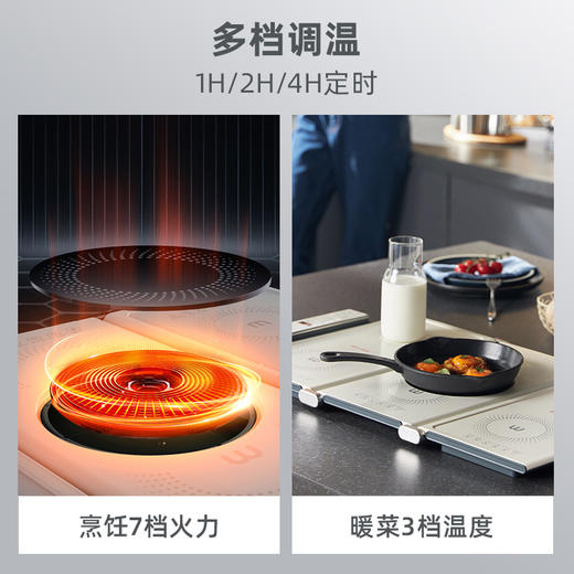 摩飞多功能折叠暖菜板二代家用饭菜保温垫火锅加热菜神器MR8301 商品图2