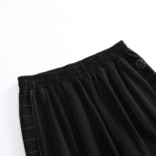 谜底2022冬新款萝卜裤九分裤女百搭宽松条纹休闲束脚裤224MK1618 商品图3