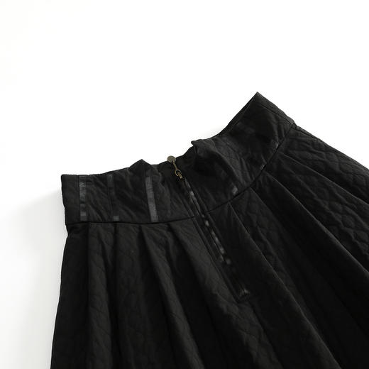 谜底2022冬季新款半身裙女复古裥棉A型高腰半裙中长裙224MB1673 商品图3