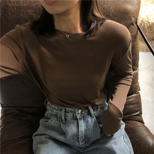 <曾小咸推荐>长袖t恤上衣潮内搭堆堆领 商品图3