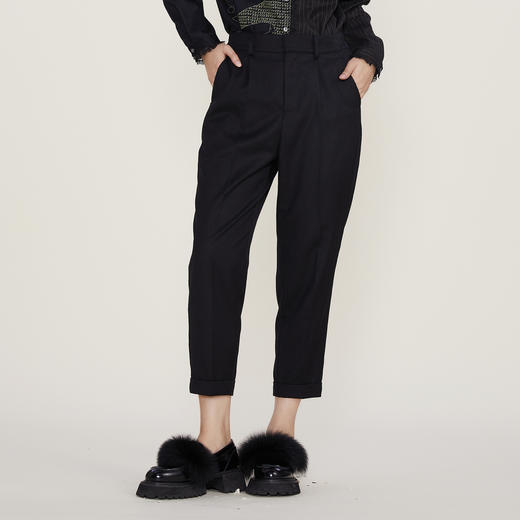 谜底2022冬季新款萝卜裤九分裤女百搭休闲裤宽松遮肉224MK1751 商品图0