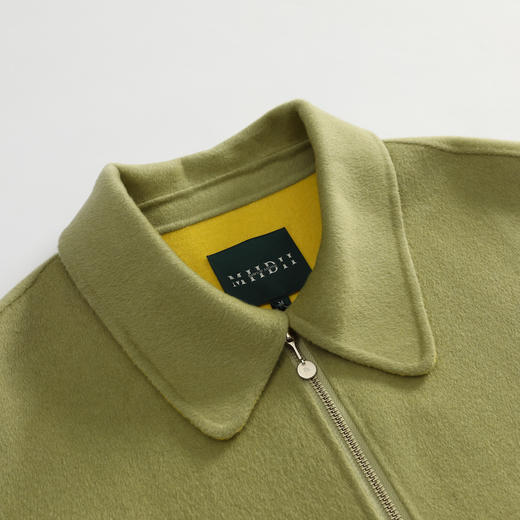 谜底2022冬款纯色羊毛呢外套女翻领简约时尚双面呢大衣224GD1563 商品图3