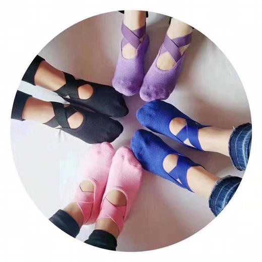 悠妍交叉圆头瑜伽袜15019D 防滑防掉跟缓震 商品图8