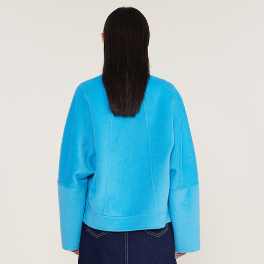 谜底2022冬新款短款毛呢大衣女时尚百搭宽松H型呢子外套224MD1551 商品图2