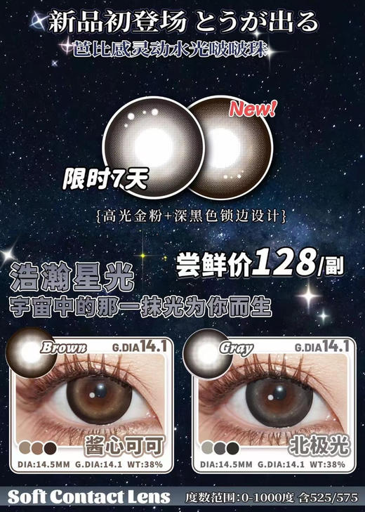 lvycon·年抛 北极光/酱心可可 喜欢大直径的妹子入；开启自动大眼功能实力圈粉！大直径14.5mm  备注双眼度数 商品图3