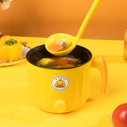 「双档火力！断电保护」黄鸭款不锈钢电煮锅 学生宿舍面条锅电火锅卡通火锅学生小功率厨房电器 商品图1