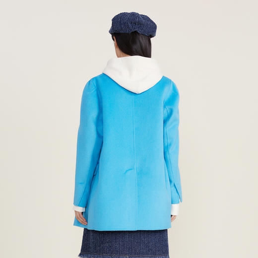 谜底2022冬新款中长款毛呢大衣女双排扣西装领时尚呢子224MD1619 商品图2