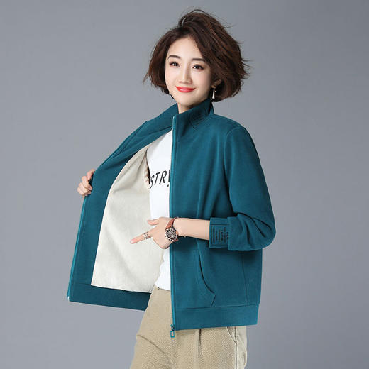 HR WJ66559加绒卫衣外套韩版宽松棒球服开衫【限量】 商品图0