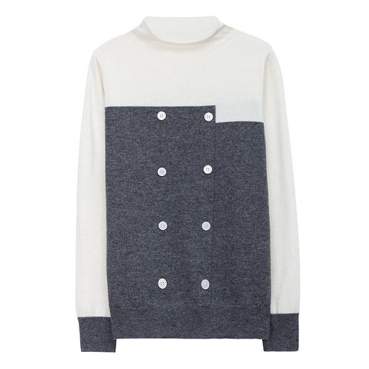 拼色羊毛衫100纯羊毛毛衣   CC-6090 商品图4