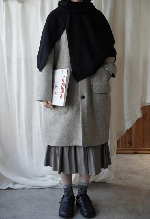 ECOLE DE CURIOSITES 大理石纹麦尔登呢羊毛大衣(Made in Italy) 商品图3