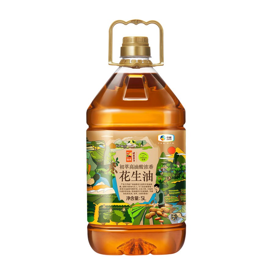 中粮初萃 高油酸浓香花生油5L（搭赠低Gi大米150g一袋）