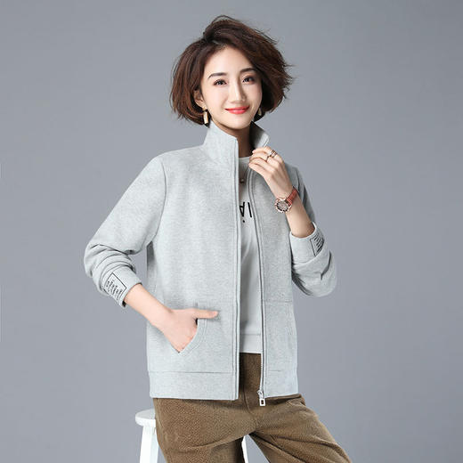 HR WJ66559加绒卫衣外套韩版宽松棒球服开衫【限量】 商品图1