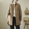 JMYY-L24871 复古文艺休闲翻领长袖中长款菱格外套 商品缩略图1